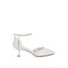 Rag & Co Women's Laika Lace Kitten Heel Sandals In White In White