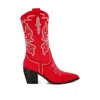 Rag & Co Latafa Rhinestone Western Boot In Red