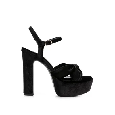 Rag & Co Women's Liddel Black Platform Heel Sandals In Black By