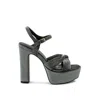 Rag & Co Women's Liddel Grey Platform Heel Sandals In Grey By  In Gray