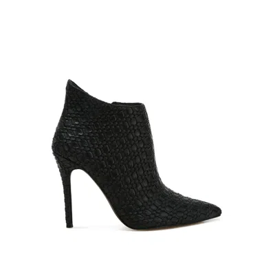 Rag & Co Women's Black Lolita Woven Texture Stiletto Boot In Red By