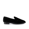 Rag & Co Luxe-lap Black Velvet Handcrafted Loafers In Black