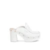 Rag & Co Lyrac Recycled Leather Platform Clogs In White In White