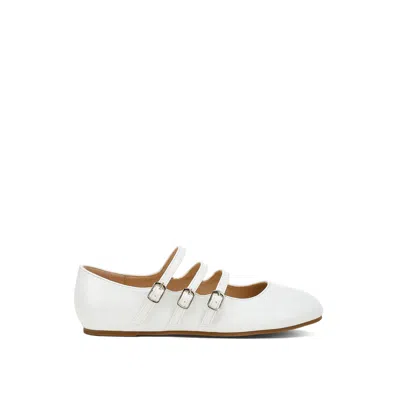 Rag & Co Women's Macarina Triple Strap Mary Jane Sandals In White