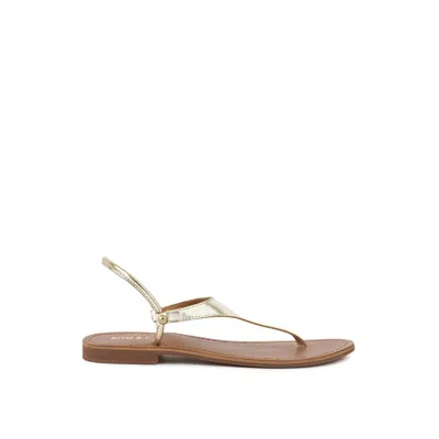 Rag & Co Women's Madeline Gold Flat Thong Sandals
