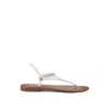 Rag & Co Women's Madeline White Flat Thong Sandals By  In Metallic