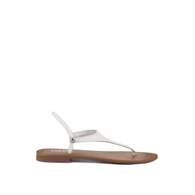 Rag & Co Women's Madeline White Flat Thong Sandals By  In Metallic