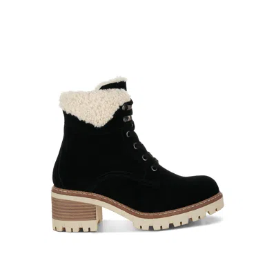 Rag & Co Women's Madoka Fur Collar Chunky Ankle Boots In Black