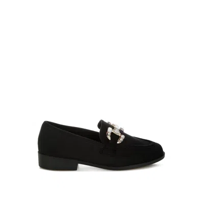 Rag & Co Women's Maestro Diamante Embellished Horsebit Loafers In Black