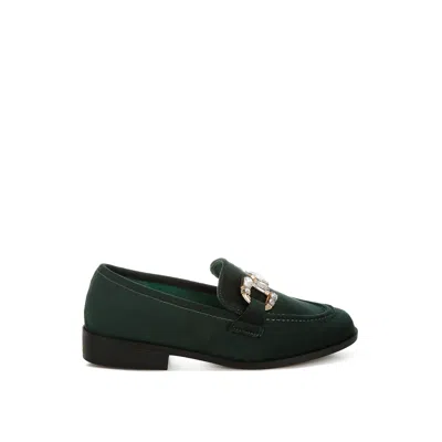 Rag & Co Women's Maestro Diamante Embellished Horsebit Loafers In Green