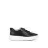 RAG & CO WOMEN'S MAGULL SOLID LACE UP LEATHER SNEAKERS IN BLACK
