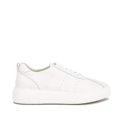 Rag & Co Women's Magull Solid Lace Up Leather Sneakers In White