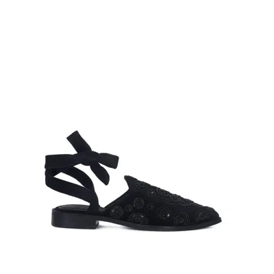 Rag & Co Women's Mande Embroidered Velvet Mules In Black By