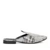 Rag & Co Marla Black Metallic Leather Mules In Black