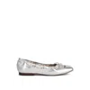 Rag & Co Women's Marlow Metallic Eyelet Detail Bow Ballerinas In Silver In Silver