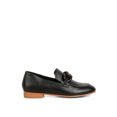 Rag & Co Women's Merva Chunky Chain Leather Loafers In Black