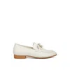 Rag & Co Merva Chunky Chain Leather Loafers In Off White In White