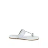 Rag & Co Women's Mila White Toe Ring Thong Slip Ons In White