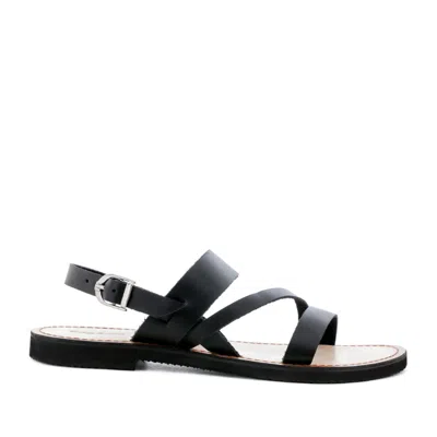 Rag & Co Women's Mona Black Sandal With Ankle Strap