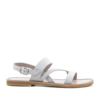 Rag & Co Women's Mona White Sandal With Ankle Strap