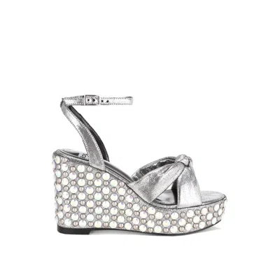Rag & Co Women's Moondot Embellished Wedge Heel Sandals In Silver By