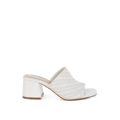Rag & Co Women's Morgana Woven Raffia Slip Ons In White By