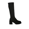 Rag & Co Women's Morpin Black Stretch Suede Calf Boots
