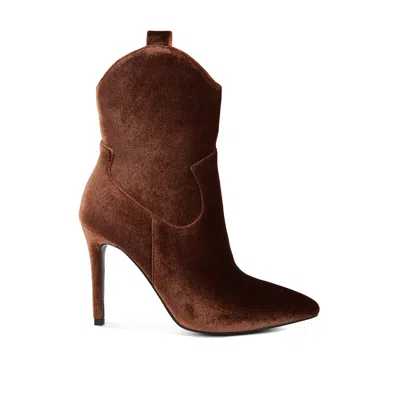 Rag & Co Women's Nat-love Velvet Cow Girl Boot In Brown By