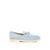 Rag & Co Women's Nautica Genuine Suede Knot Detailed Loafers In Baby Blue By  In Blue