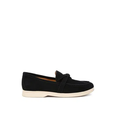 Rag & Co Women's Nautica Genuine Suede Knot Detailed Loafers In Black By