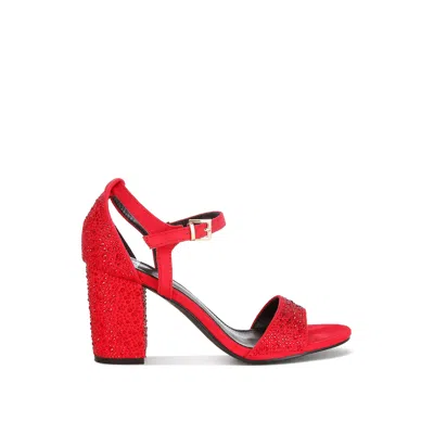 Rag & Co Women's Navoli Rhinestones Embellished Sandals In Red