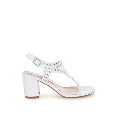 Rag & Co Women's Nerina Studded Genuine Leather Sandals In White