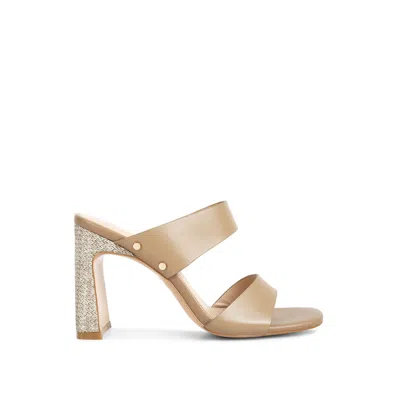 Rag & Co Alodia Slim Block Heel Sandals In Taupe In Black