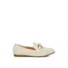 Rag & Co Asher Horsebit Embellished Raffia Loafers In Beige In Beige
