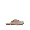 Rag & Co Women's Neutrals Bosnia Real Suede Leather & Faux Fur Slip On Mules In Beige In Beige/black