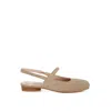 Rag & Co Women's Neutrals Bounzi Soft Suede Leather Slingback Sandals In Beige In Beige/black