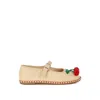 Rag & Co Women's Neutrals Brunch Date Cherry Accent Mary Jane Flats In Beige In Multi