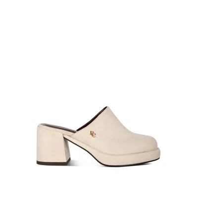 Rag & Co Women's Neutrals Delaunay Beige Suede Heeled Mule Sandals In Beige By