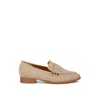 Rag & Co Women's Neutrals Durance Studded Genuine Suede Loafers In Sand In Brown