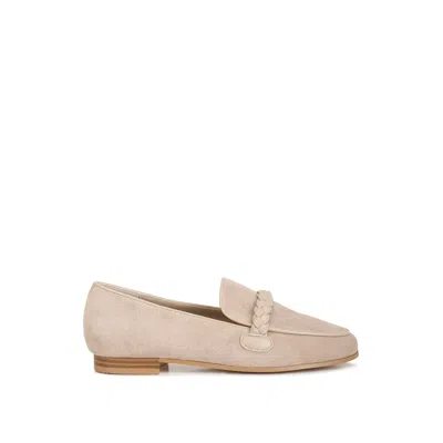 Rag & Co Women's Neutrals Echo Suede Leather Braided Detail Loafers In Sand In Black
