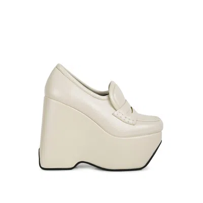 Rag & Co Women's Neutrals Gilliam Beige High Platform Wedge Loafers By  In Sand