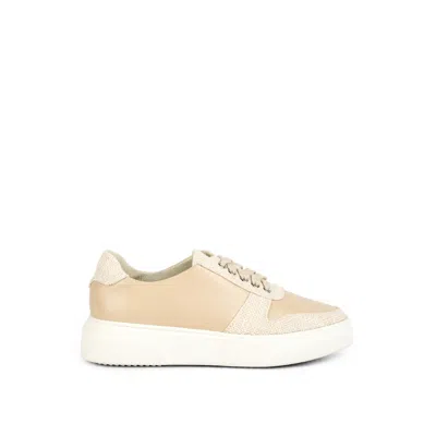 Rag & Co Women's Neutrals Kjaer Dual Tone Leather Sneakers In Beige By  In Beige/black