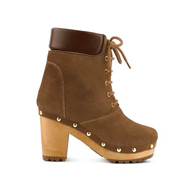 Rag & Co Women's Neutrals Maaya Handcrafted Collared Suede Boot In Tan By  In Brown