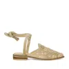 Rag & Co Mande Embroidered Velvet Mules In Beige