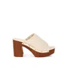 Rag & Co Women's Neutrals Marengo Raffia Wooden Clogs In Beige By  In Neutral