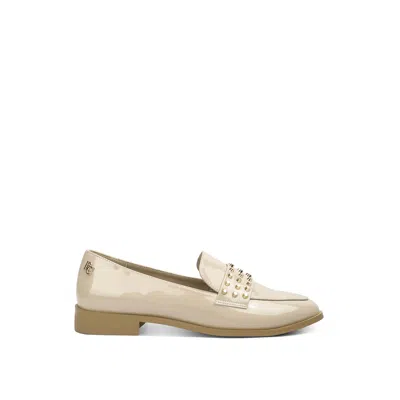 Rag & Co Women's Neutrals Meanbabe Semicasual Stud Detail Patent Loafers In Beige By  In Sand