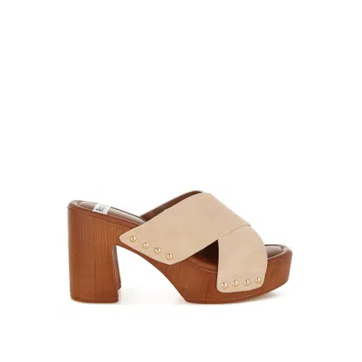 Rag & Co Women's Neutrals Mearsk Genuine Suede Leather Clogs In Beige