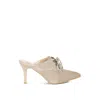 Rag & Co Women's Neutrals Miladi Genuine Suede Leather Stiletto Mules In Beige In Multi