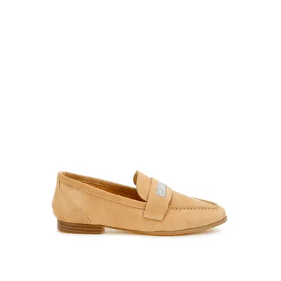 Rag & Co Women's Neutrals New Ode Rhinestone Penny Strap Loafers In Beige