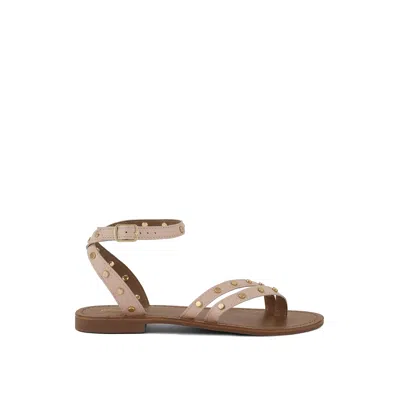 Rag & Co Women's Neutrals Oprah Studs Embellished Flat Sandals In Beige